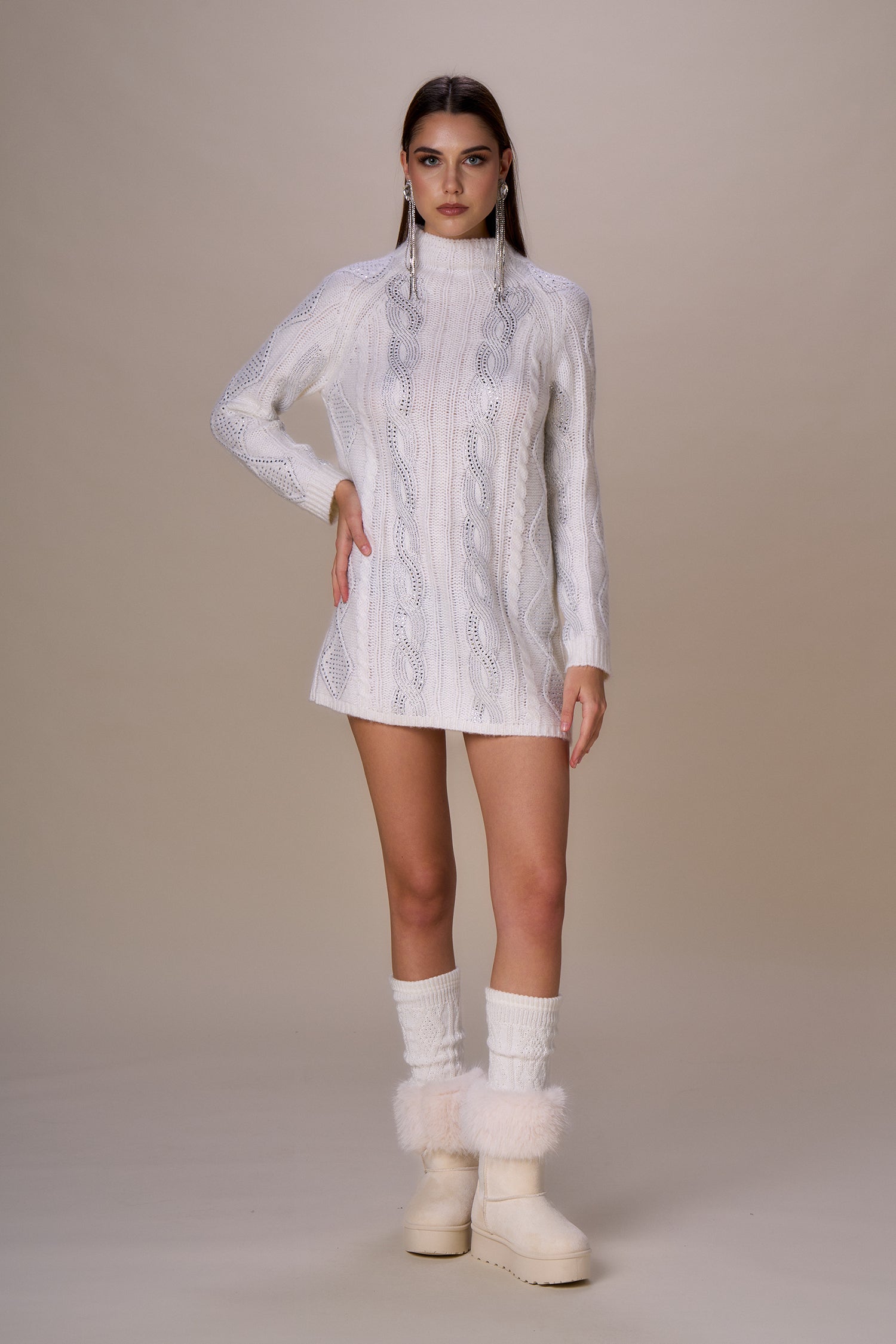 NO SECRETS - MAXI MAGLIA LUXURY TRECCE