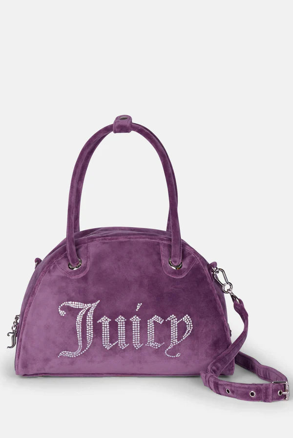 JUICY COUTURE - Borsa a mano con tracolla kimberly viola in velour