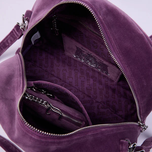 JUICY COUTURE - Borsa a mano con tracolla kimberly viola in velour