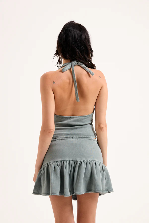 JUICY COUTURE - Duck green washed halterneck top