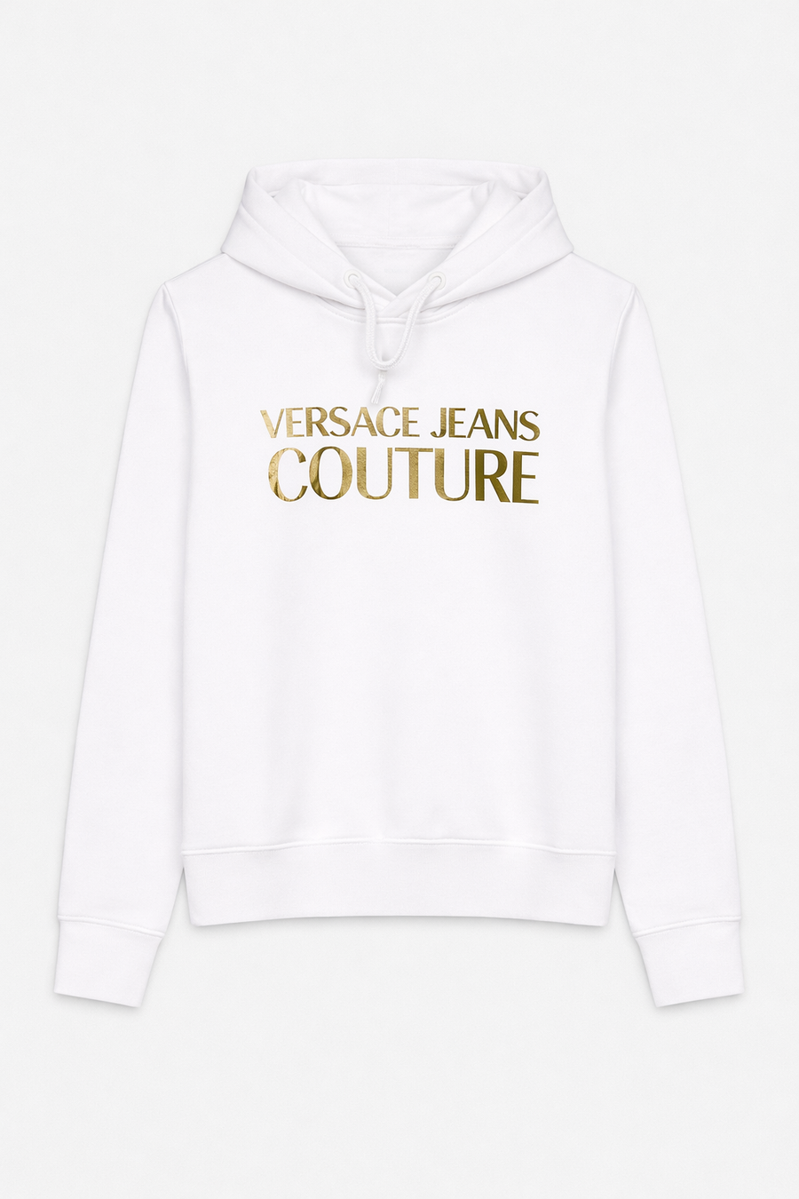 Felpa Versace Jeans Couture Bianca con Logo Oro