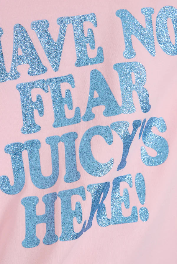 JUICY PINK - WHITE 'HAVE NO FEAR' BABY TEE
