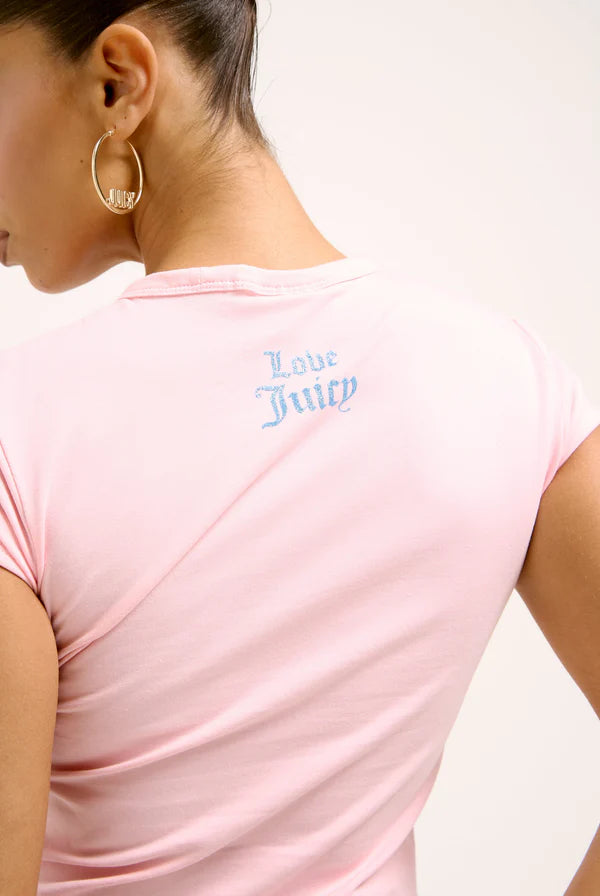 JUICY PINK - WHITE 'HAVE NO FEAR' BABY TEE