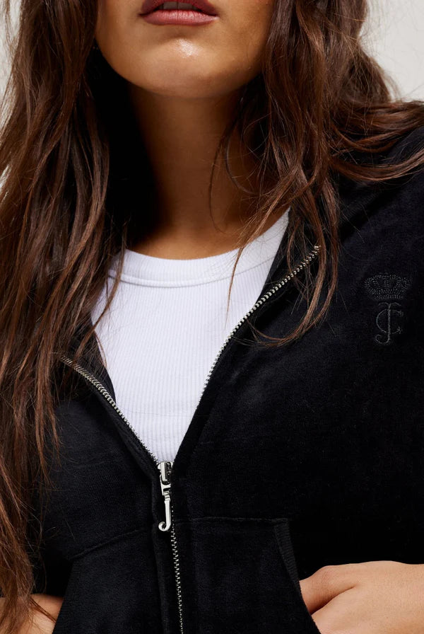 BLACK BAMBOO VELOUR HERITAGE HOODIE