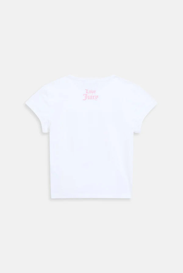 JUICY PINK - WHITE 'HAVE NO FEAR' BABY TEE