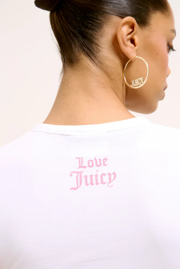 JUICY PINK - WHITE 'HAVE NO FEAR' BABY TEE