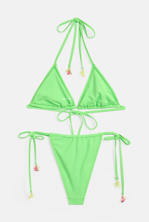 Summer green fruit charm recycled bikini