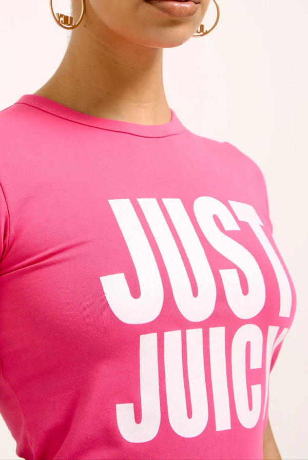 BLACK - PINK 'JUST JUICY' BABY TEE