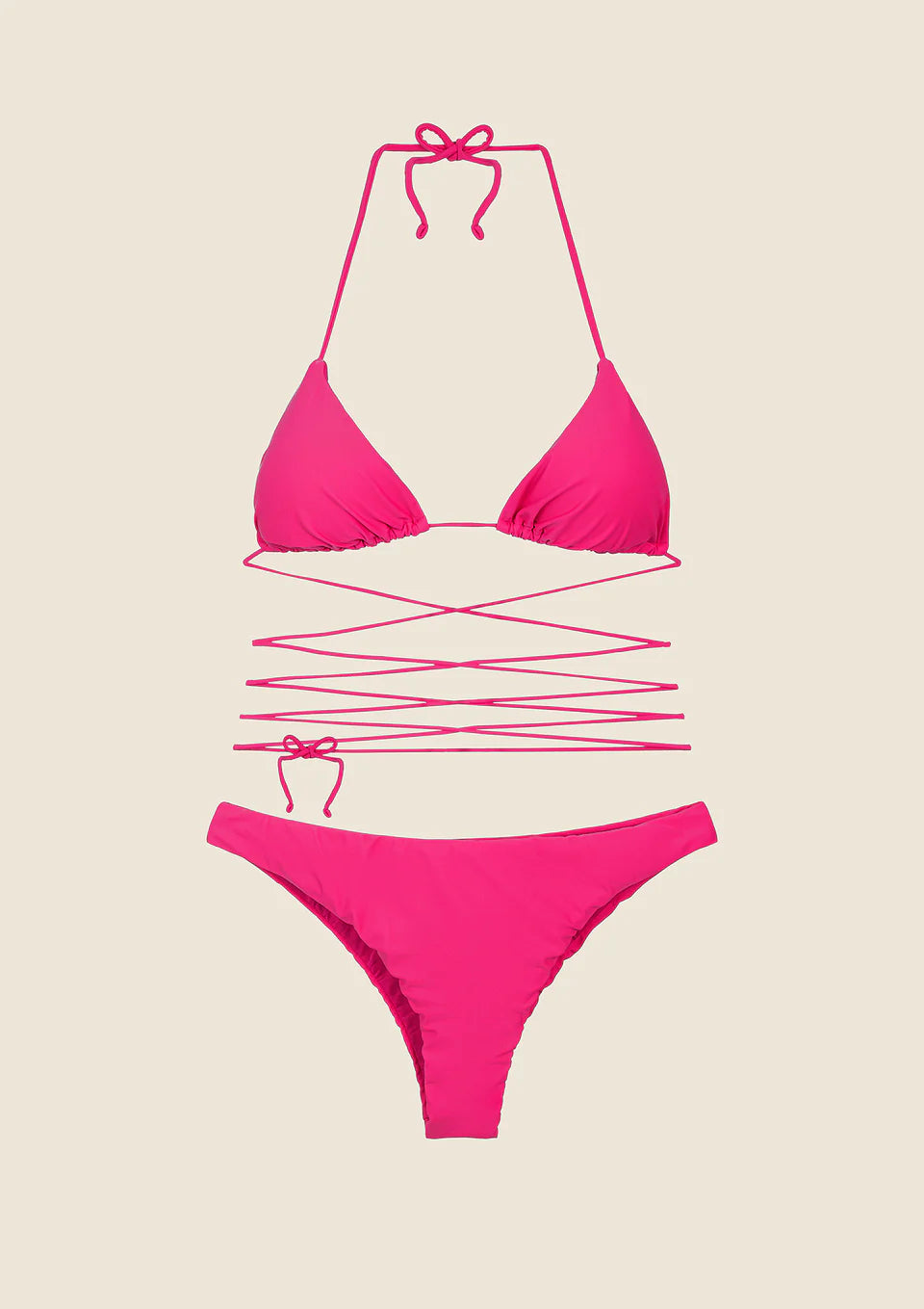 BIKINI DONNA ME FUI TRIANGOLO CON SLIP FISSO FUCSIA 0100_FX