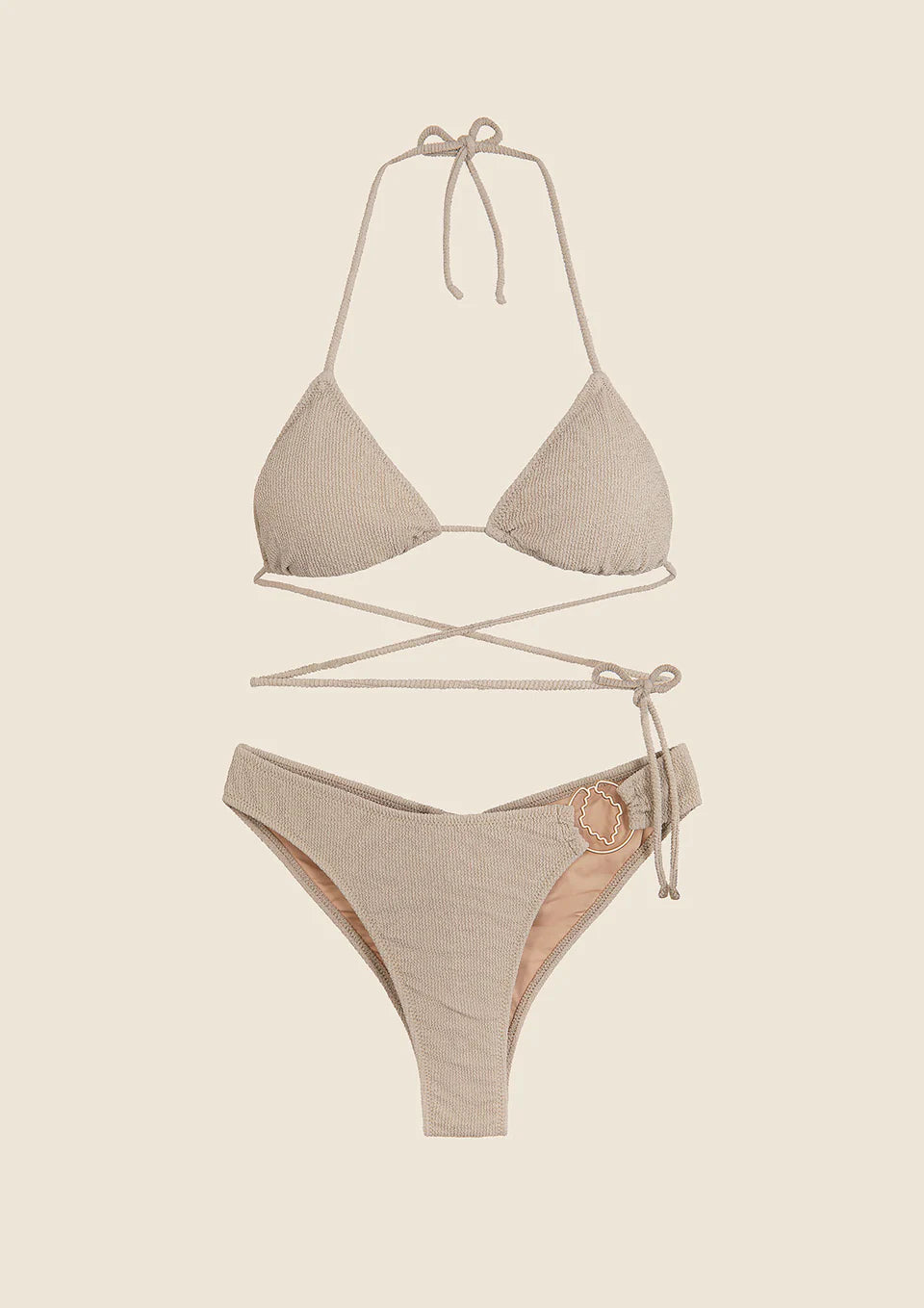 BIKINI DONNA ME FUI TRIANGOLO CON SLIP FISSO BEIGE 0500-BG