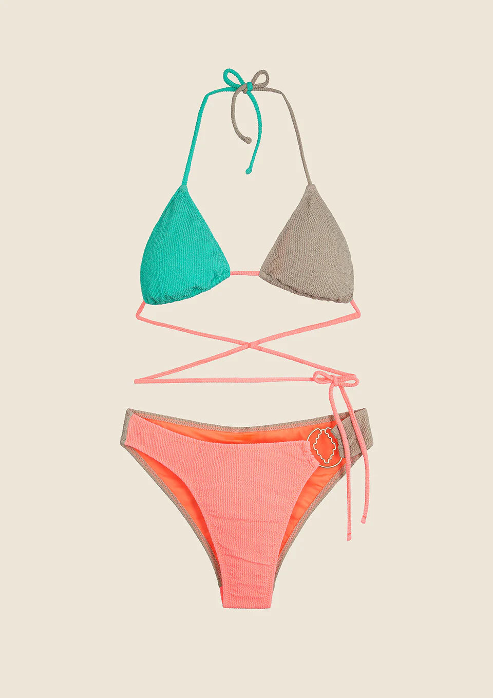 BIKINI DONNA ME FUI TRIANGOLO CON SLIP FISSO COROL BLOCK 0500-CR