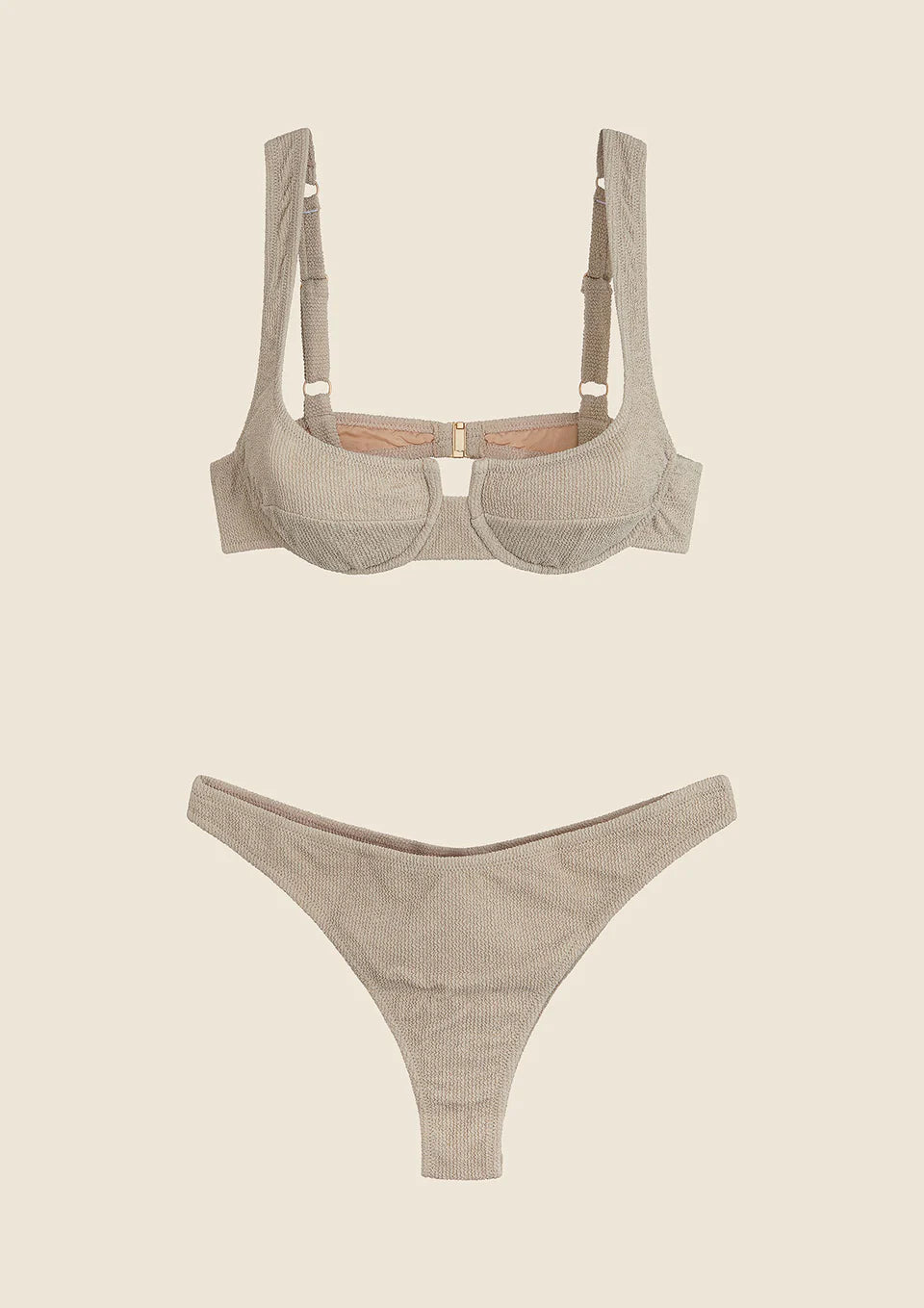 BIKINI DONNA ME FUI REGGISENO CON FERRETTO E SLIP AMERICANO FISSO BEIGE 0502-BG
