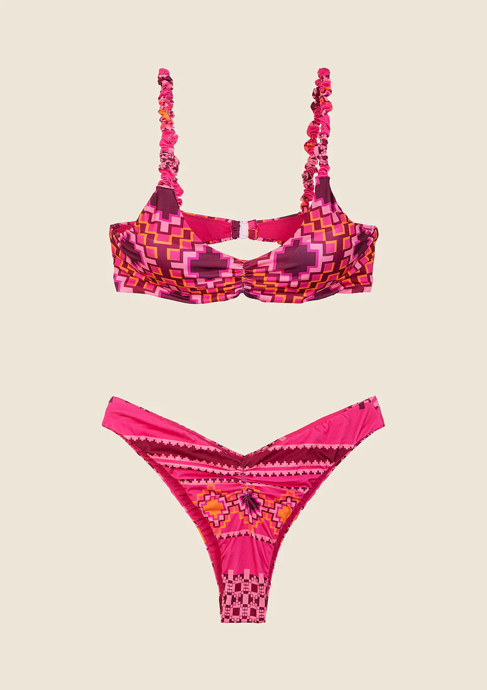 BIKINI DONNA ME FUI TOP CON SLIP AMERICANO FISSO FANTASIA 0631-X30
