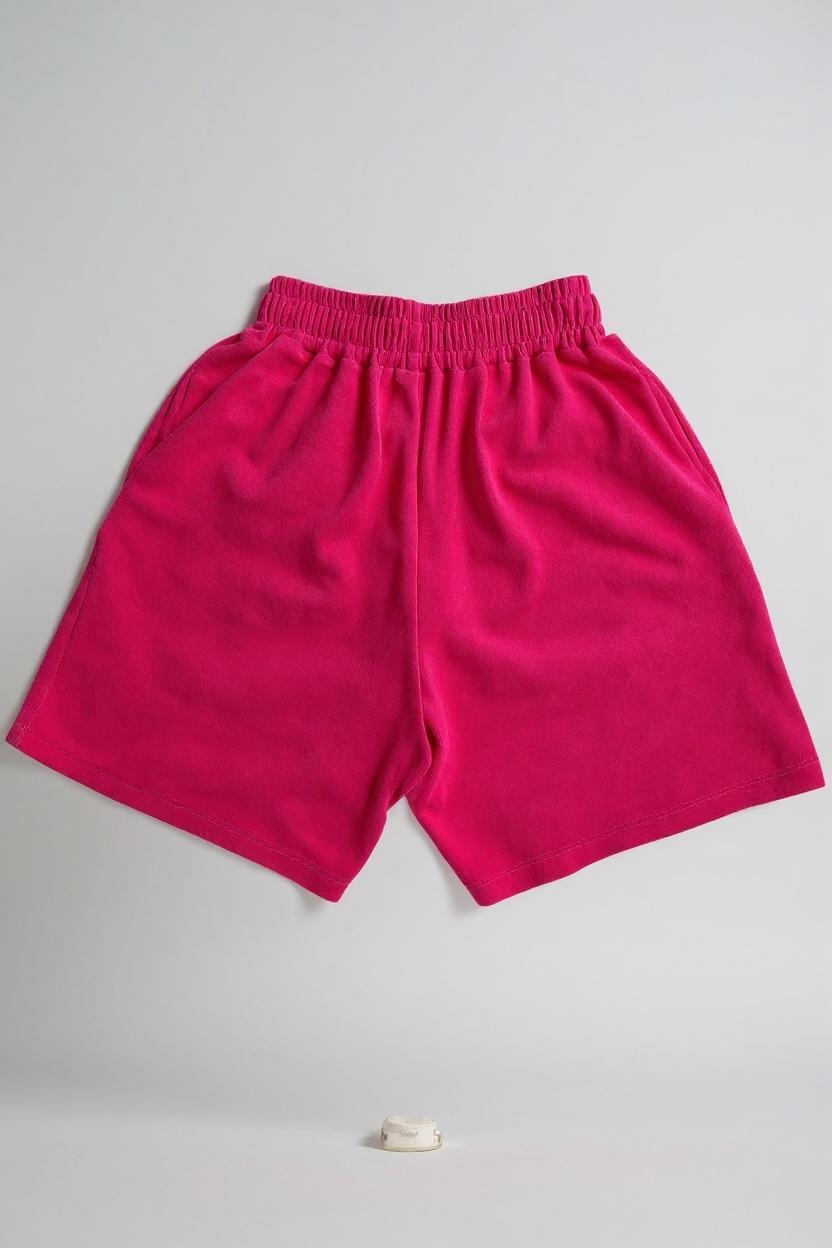 COMME DES FUCKDOWN - SHORTS IN SPUGNA CON RICAMO