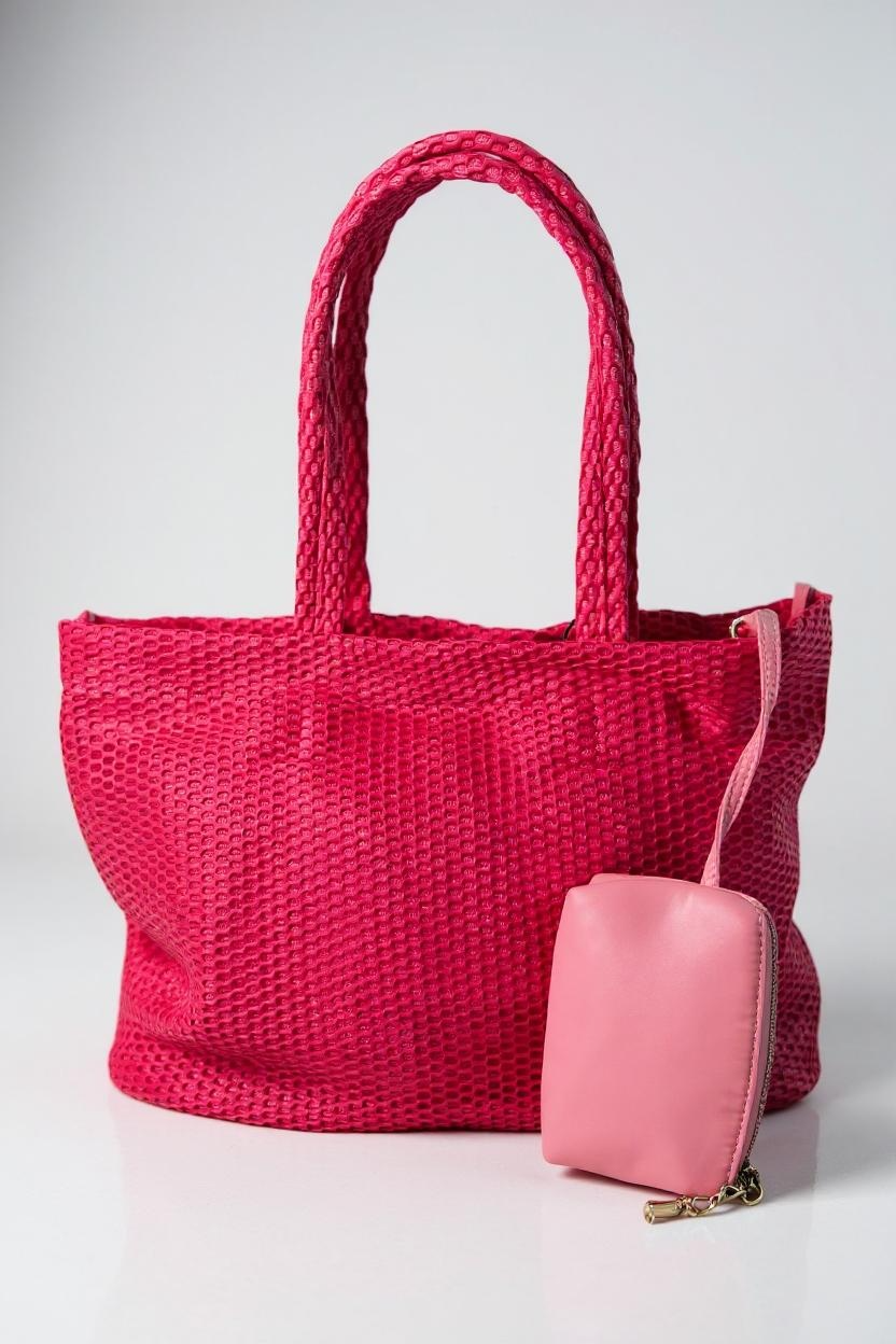 CAROLINE MESH M. SHOPPING POLYESTER/NYLON RASBERRY