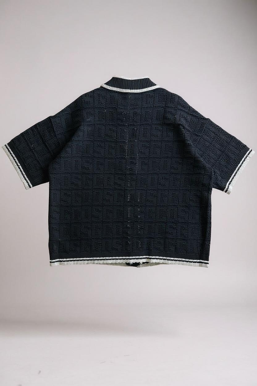GCDS - MONOGRAM MACRAMÉ - Camicia - nero