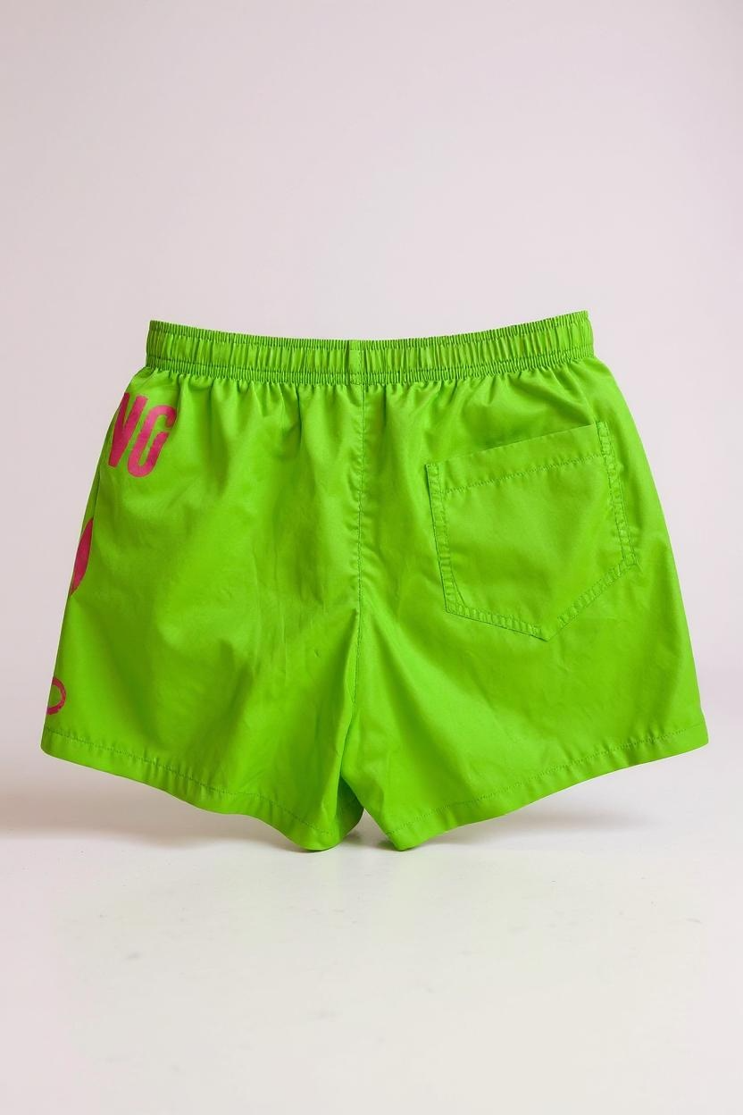 Moschino - Costume da bagno a pantaloncino verde con stampa