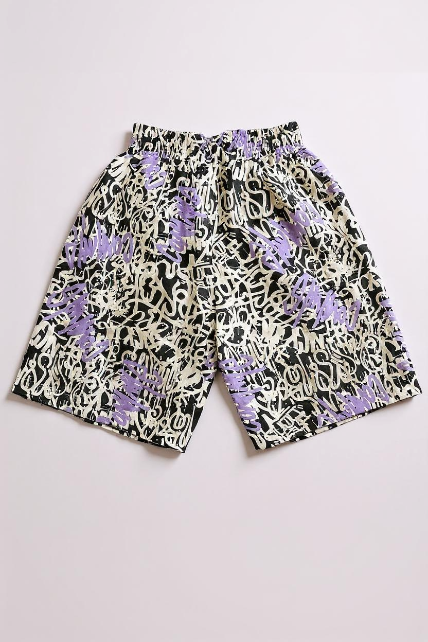 COMME DES FUCKDOWN - BERMUDA ALL OVER IN COTONE CON ETK