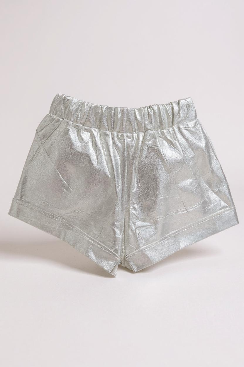 JAYCI - SET MAGLIA E SHORT ARGENTO PLACCATO