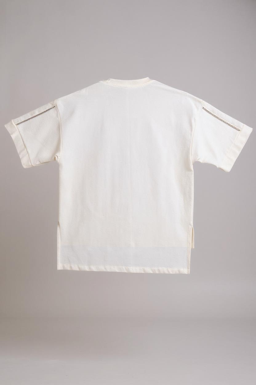JAYCI - SET COMPLETO - TSHIRT BIANCA E GONNA NERA