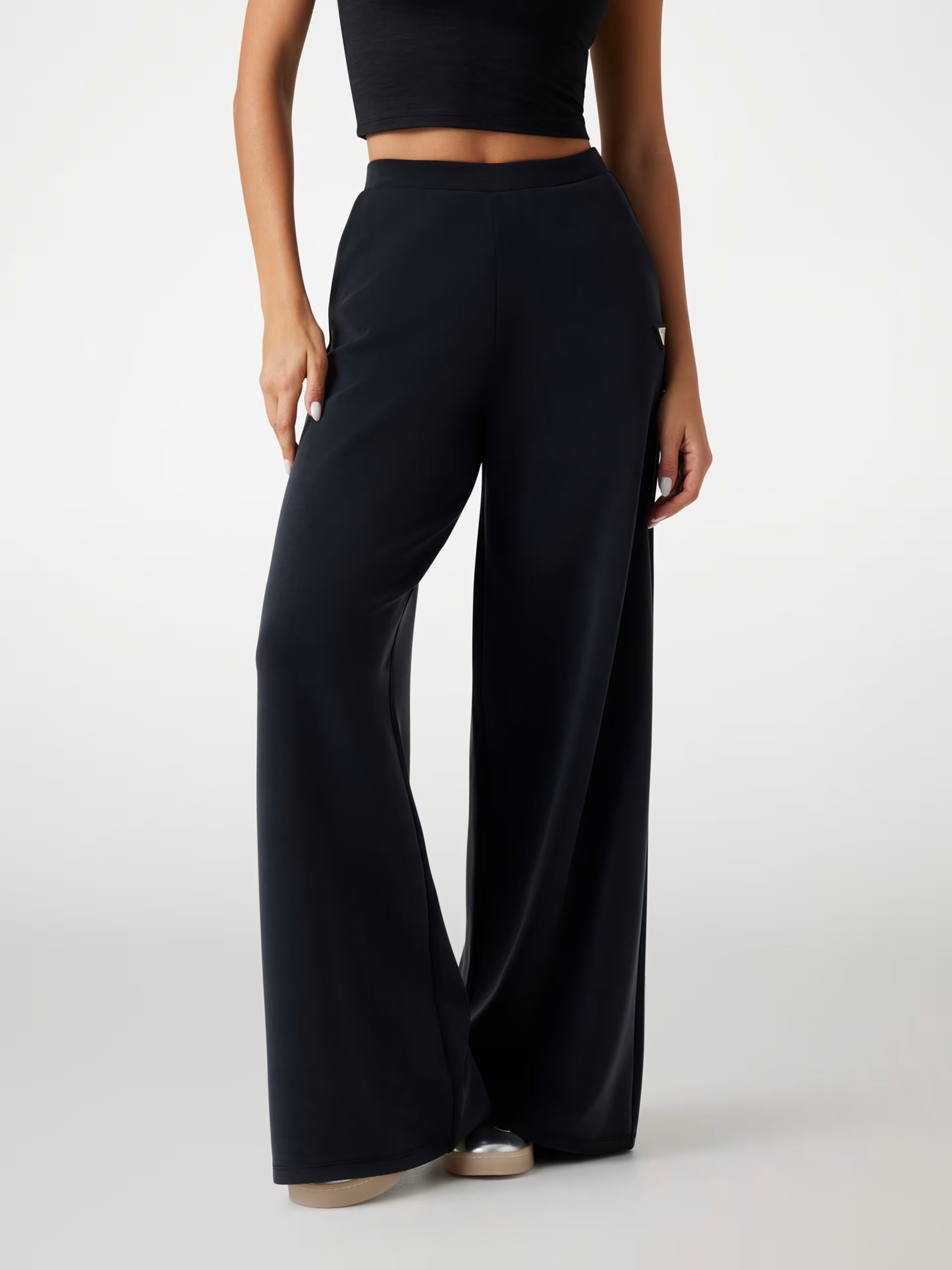 Guess - Pantalone wide leg a vita media