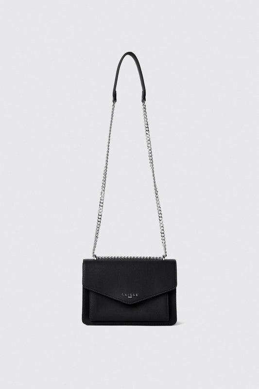 Reg shoulder strap con logo in metallo • Nero - Gaëlle Paris