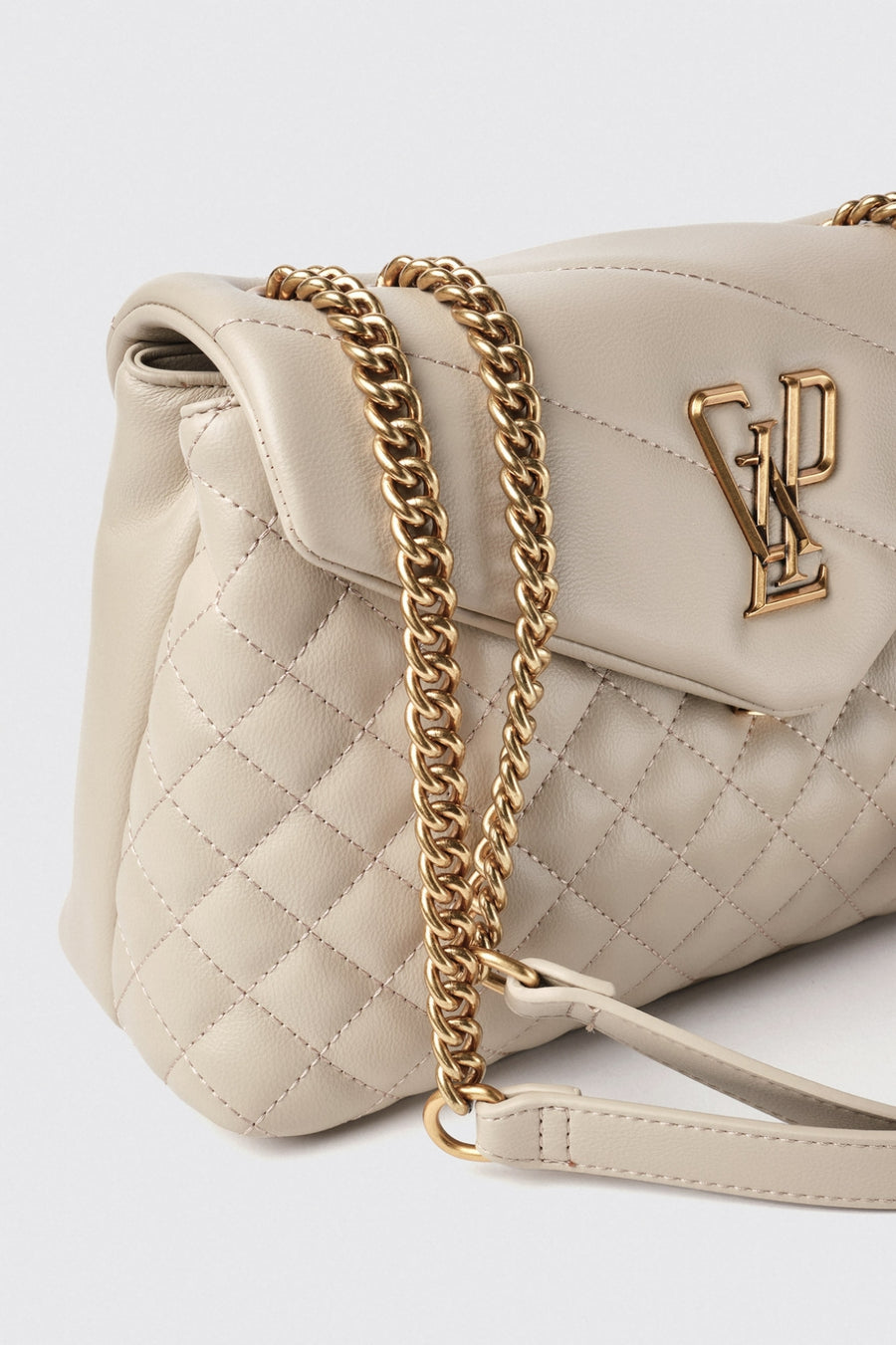 Maxi Shoulder Strap Doppio Matelasse' Glp in Metallo • Safari - Gaëlle Paris — 3/3