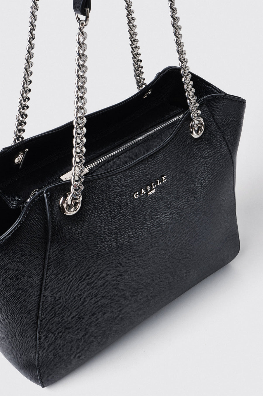 Maxi Shoulder Strap con Logo in Metallo • Nero - Gaëlle Paris — 3/3