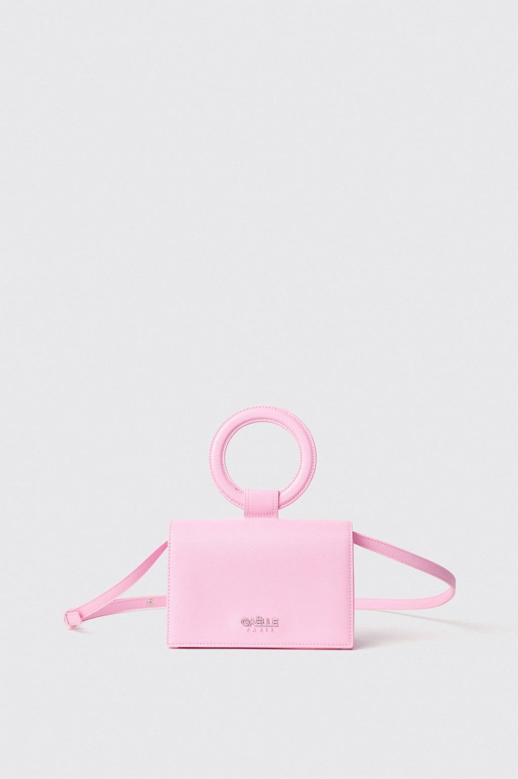 Mini shoulder strap con logo in metallo • Rosa - Gaëlle Paris
