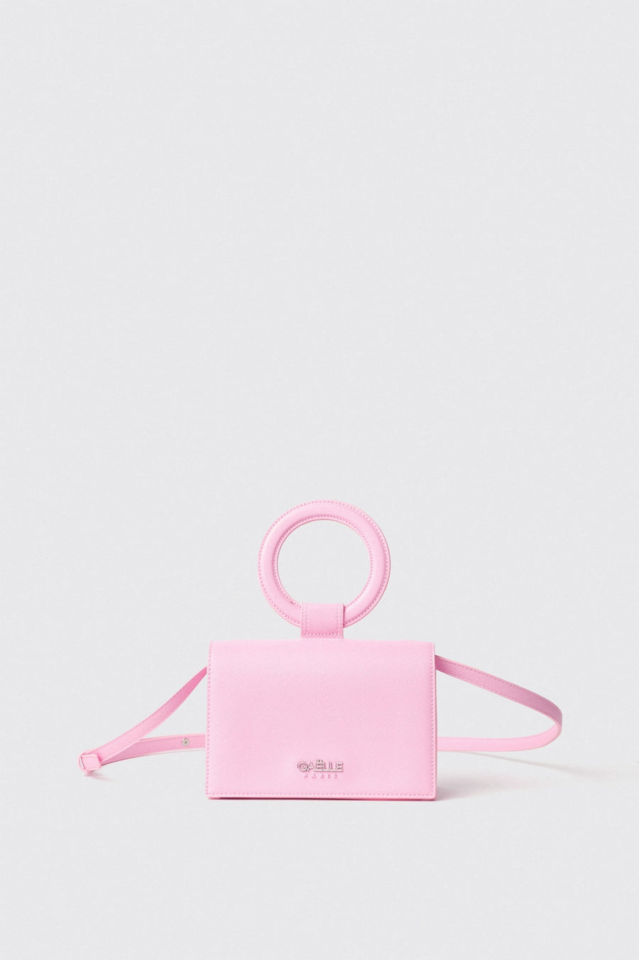 Mini Shoulder Strap con Logo in Metallo • Rosa - Gaëlle Paris — 2/3