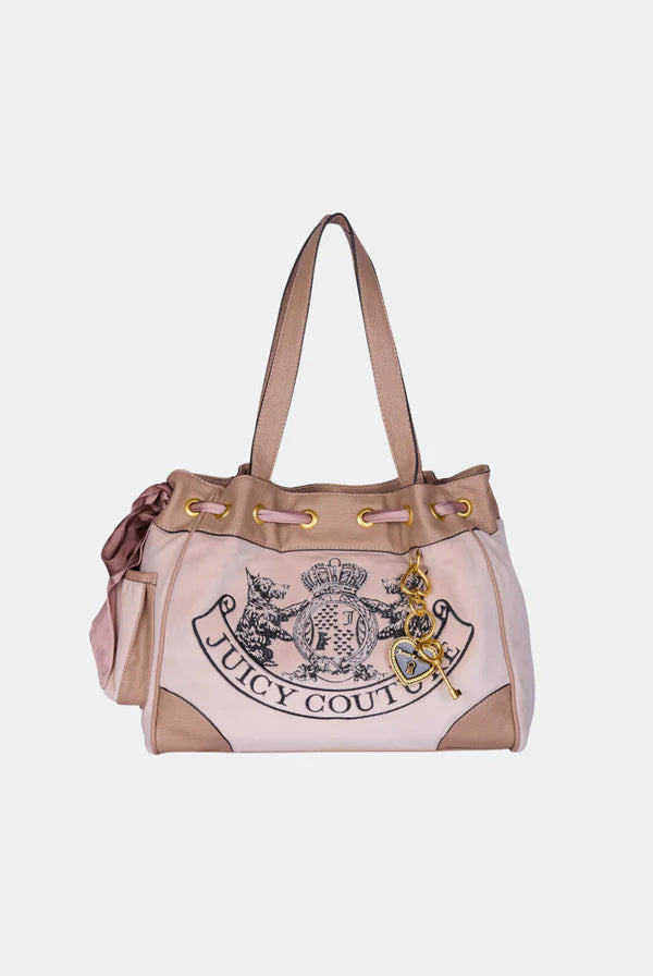JUICY COUTURE - Borsa a mano daydreamer beige sabbia in velour
