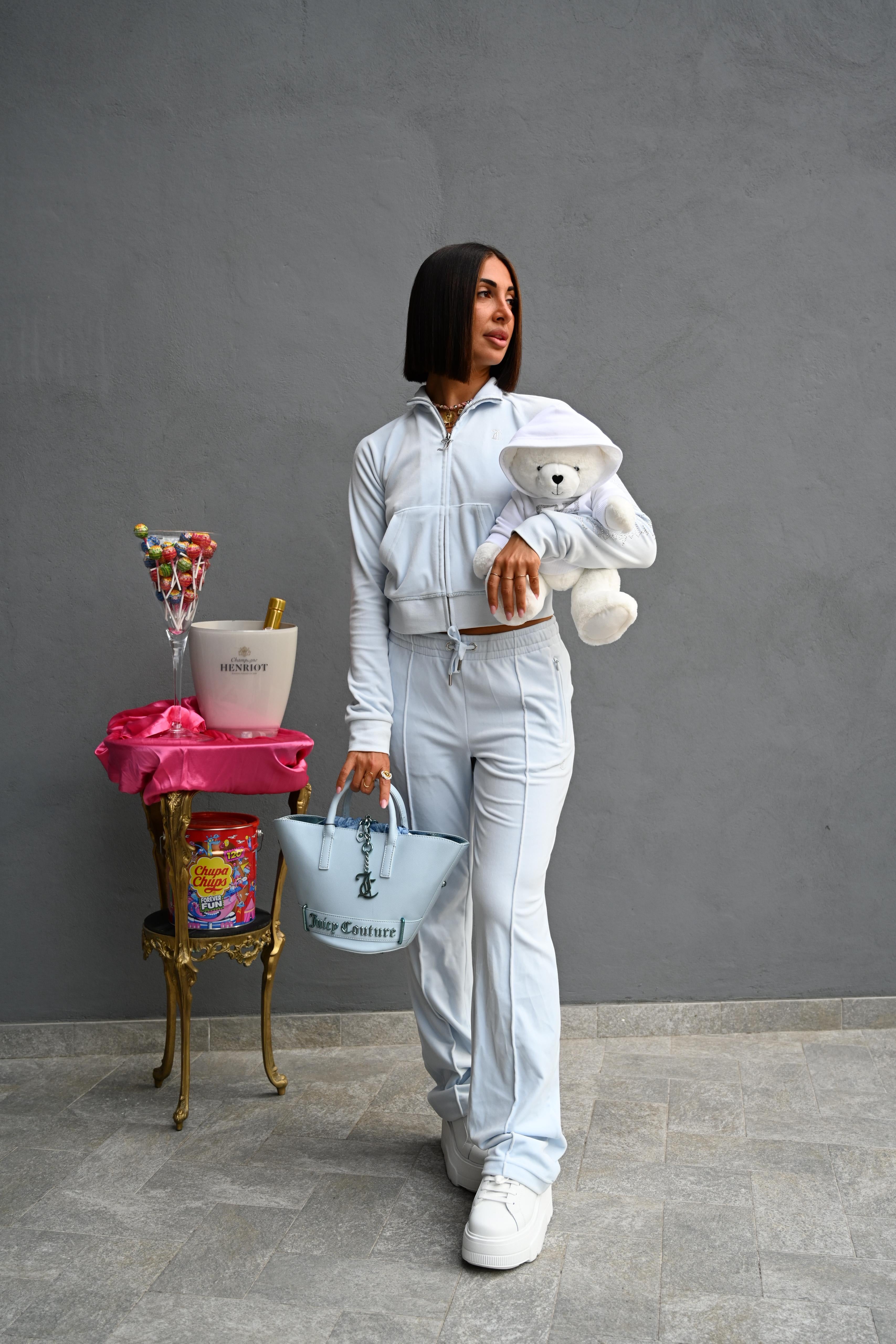 JUICY COUTURE - PANTALONE TUTA OUTLINE TINA AZZURRO