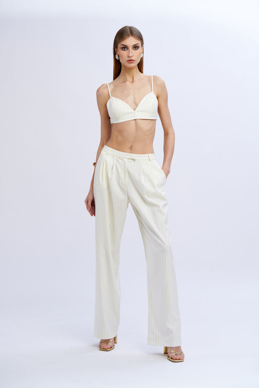 No Secrets - Pantalone gessato pinces