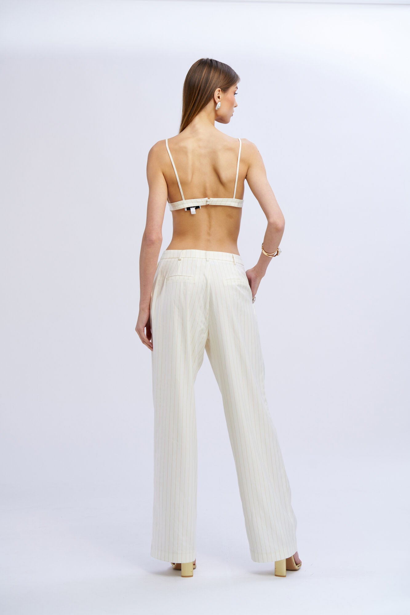 No Secrets - Pantalone gessato pinces