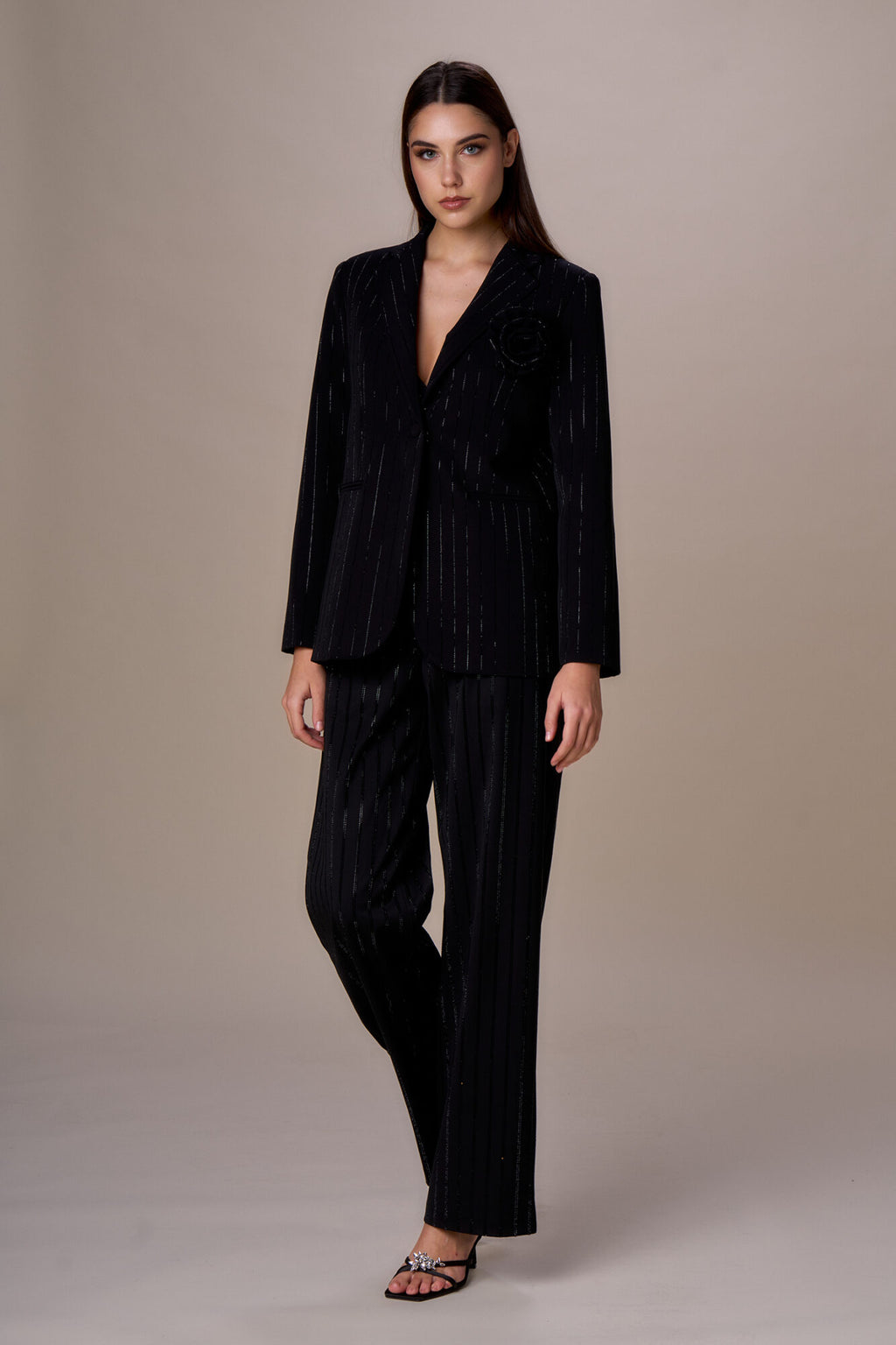 NOSECRETS - BLAZER GESSATO DIAMANTI