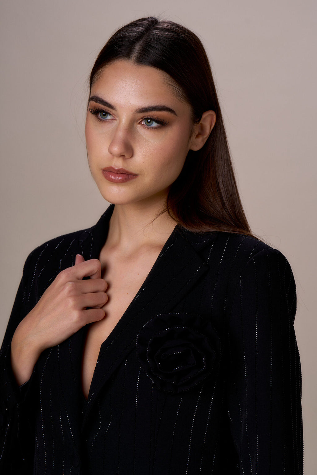 NOSECRETS - BLAZER GESSATO DIAMANTI