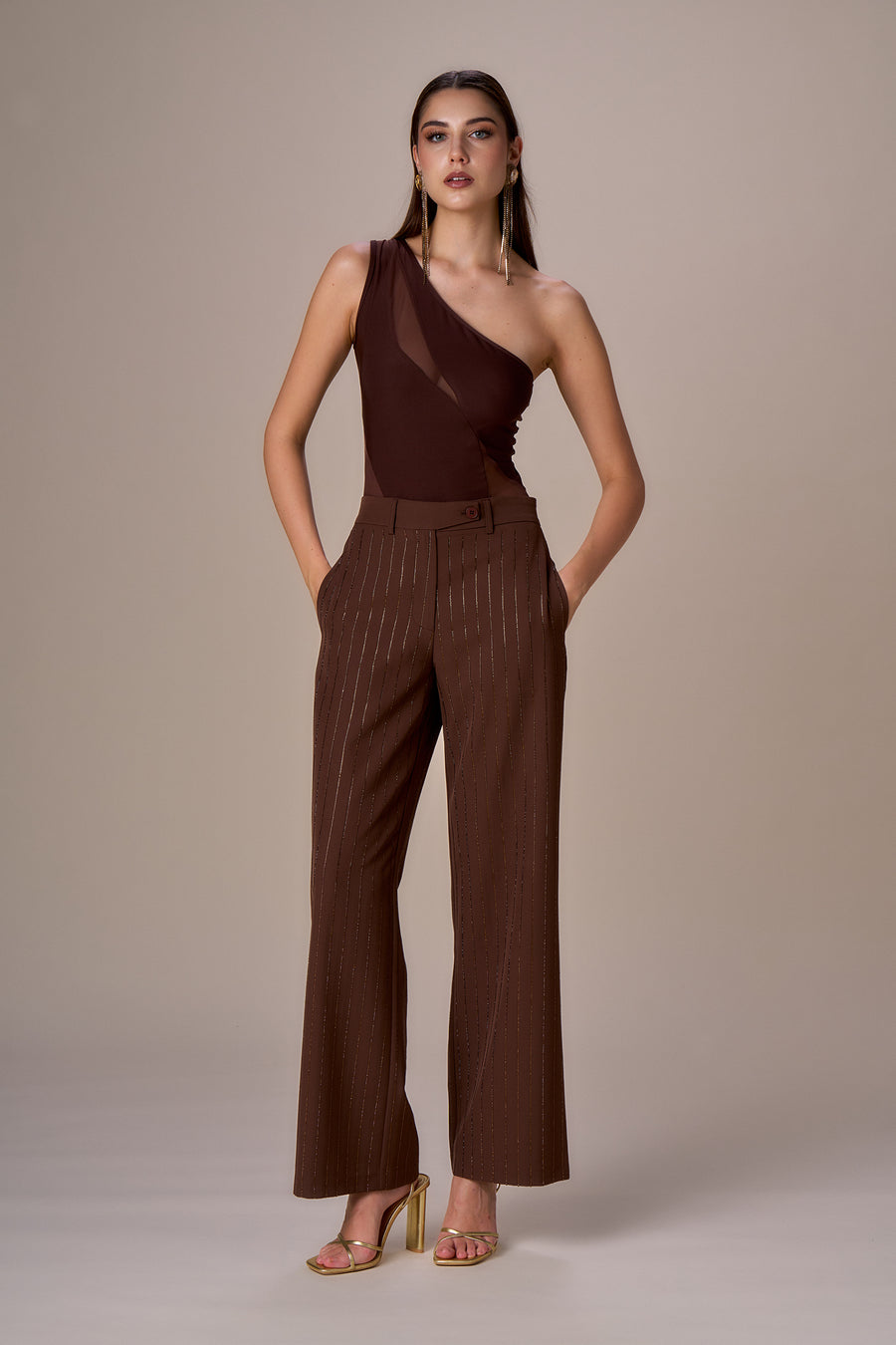 Pantaloni Nosecrets - Pantalone Gessato Diamanti — 1/9