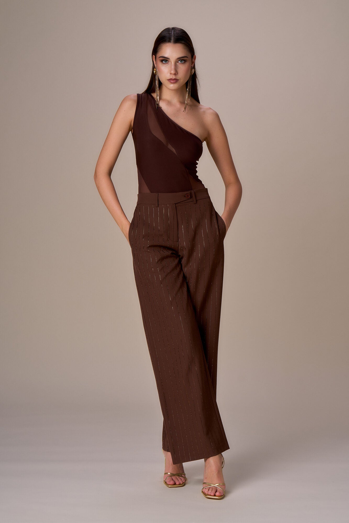NOSECRETS - PANTALONE GESSATO DIAMANTI