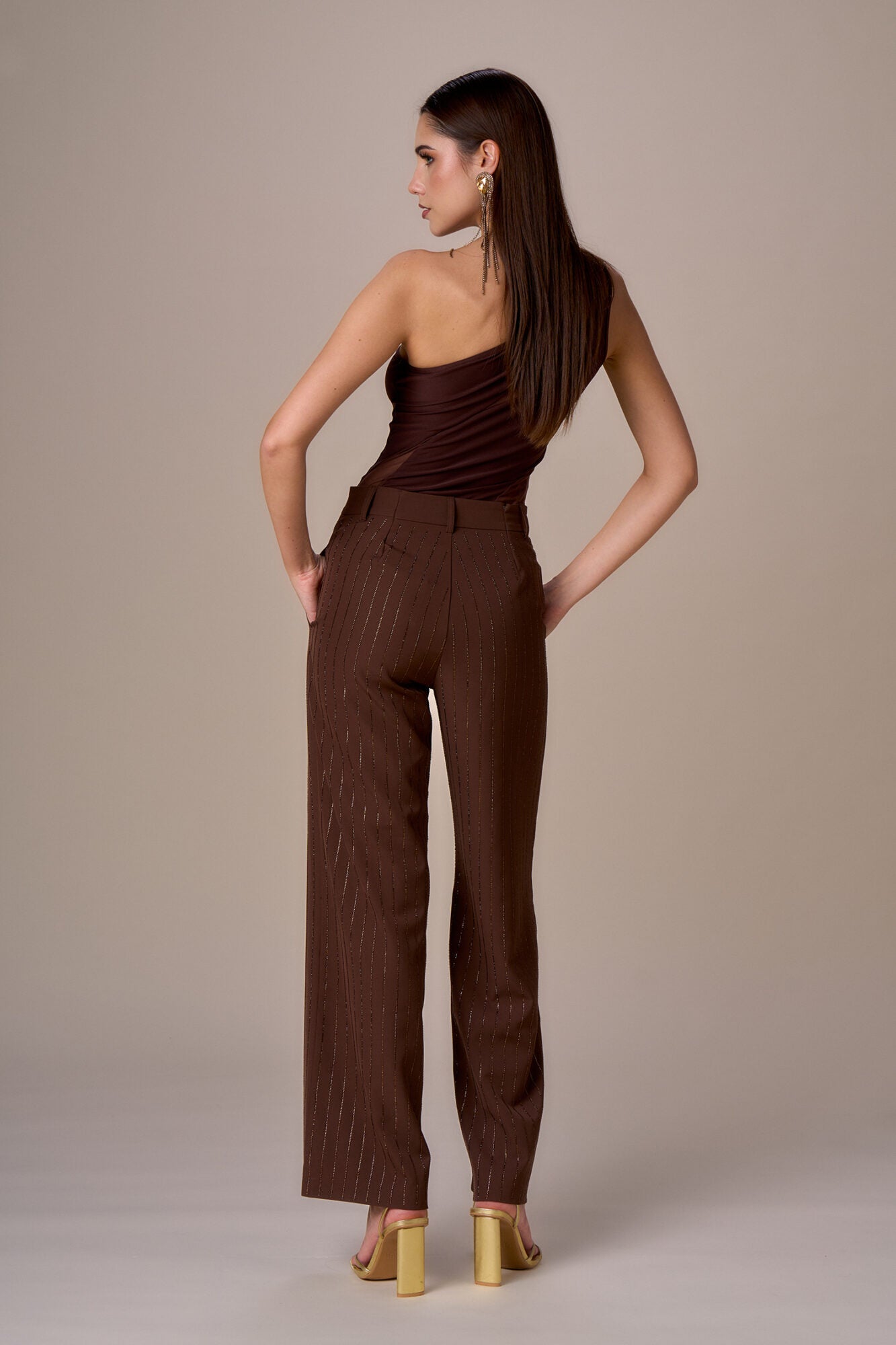 NOSECRETS - PANTALONE GESSATO DIAMANTI