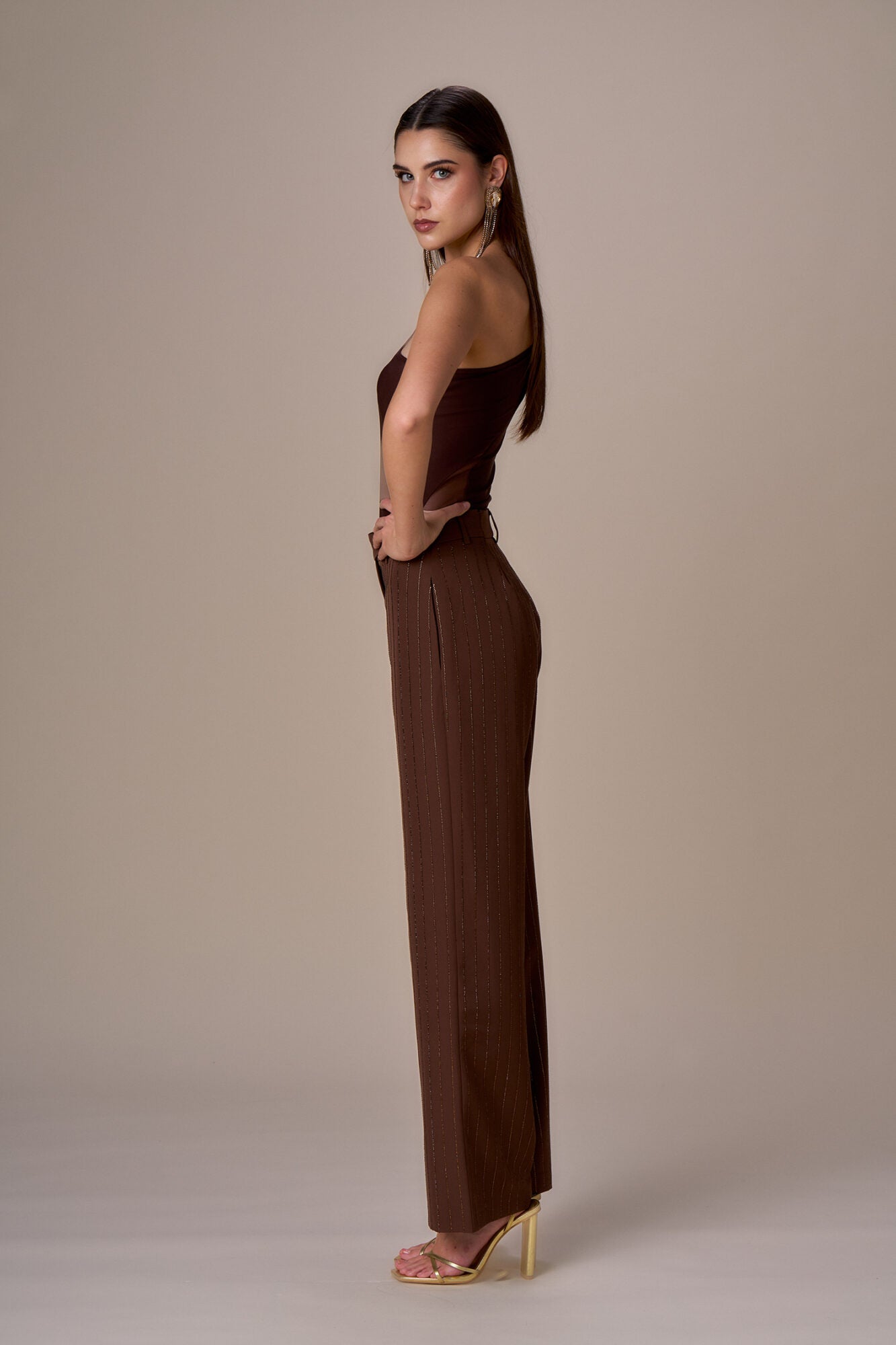 NOSECRETS - PANTALONE GESSATO DIAMANTI