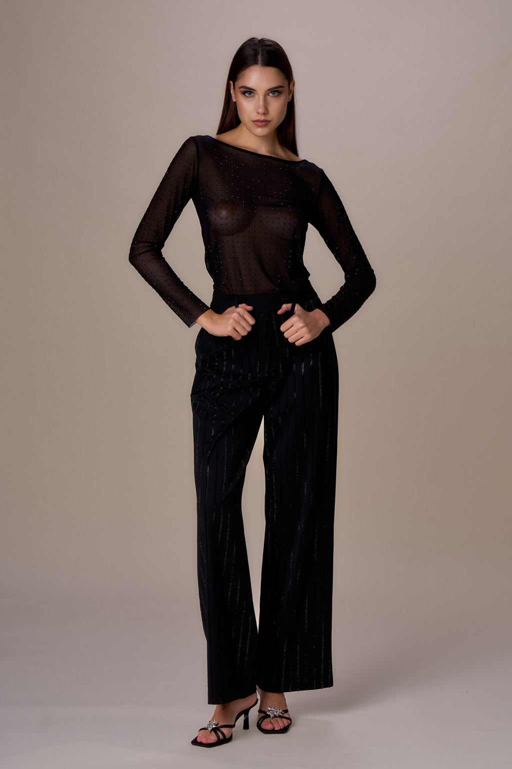 NOSECRETS - PANTALONE GESSATO DIAMANTI