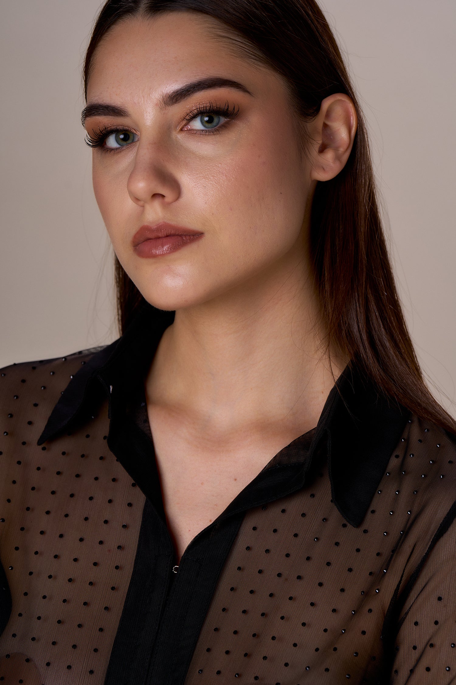 NO SECRETS - CAMICIA RETE DIAMANTI