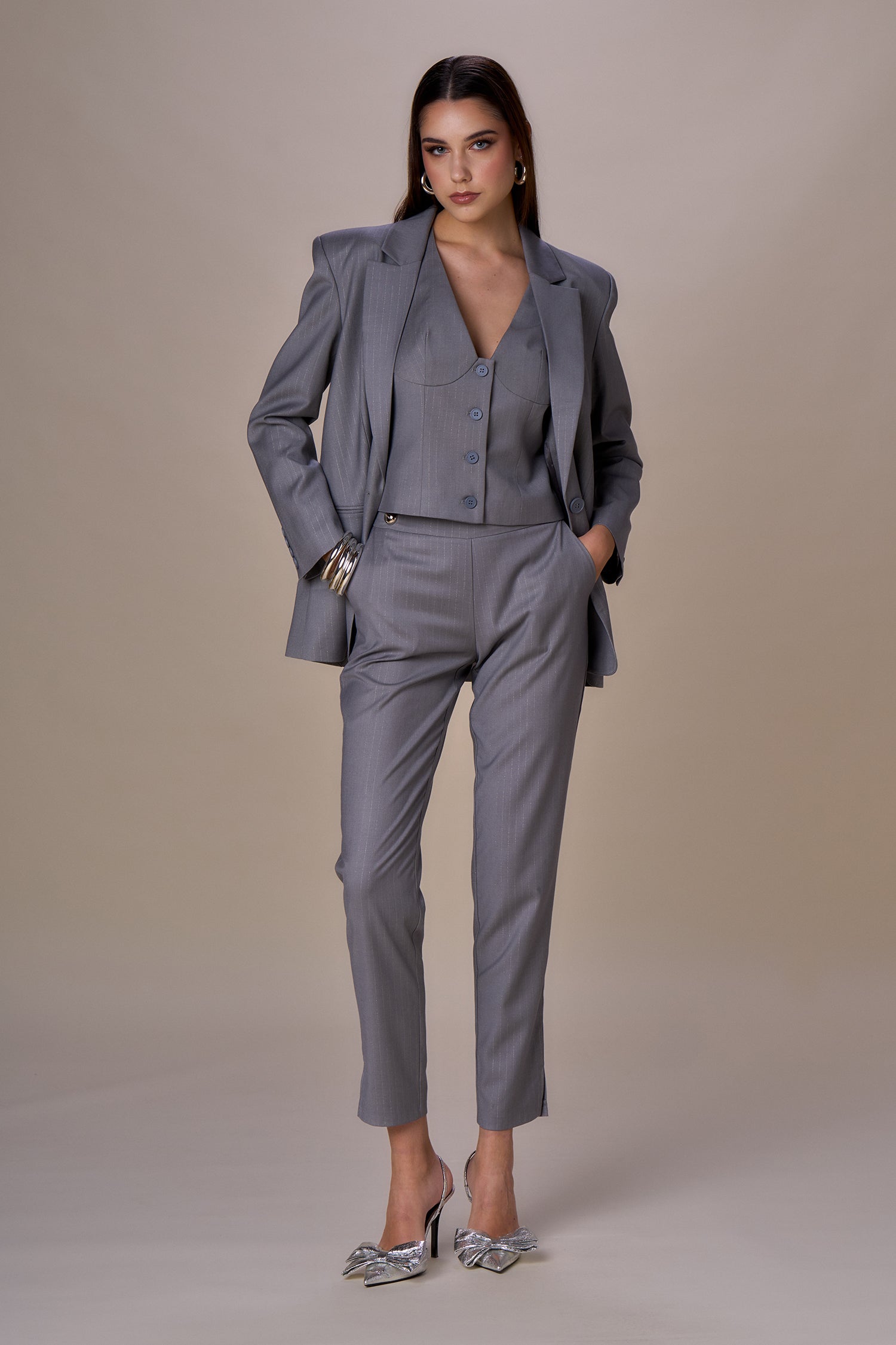 NO SECRETS - GIACCA GESSATA LUREX