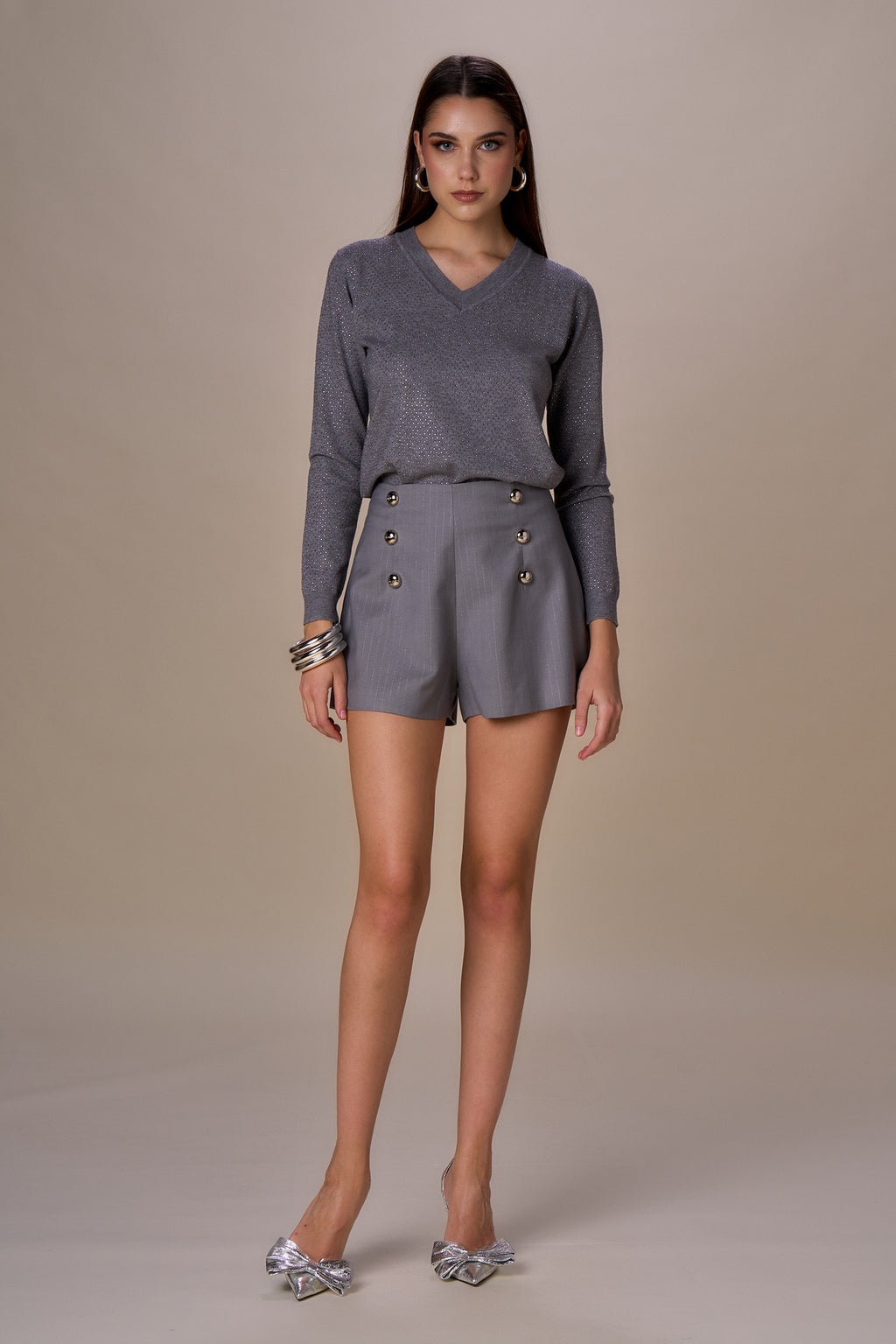 NO SECRETS -SHORT GESSATO LUREX