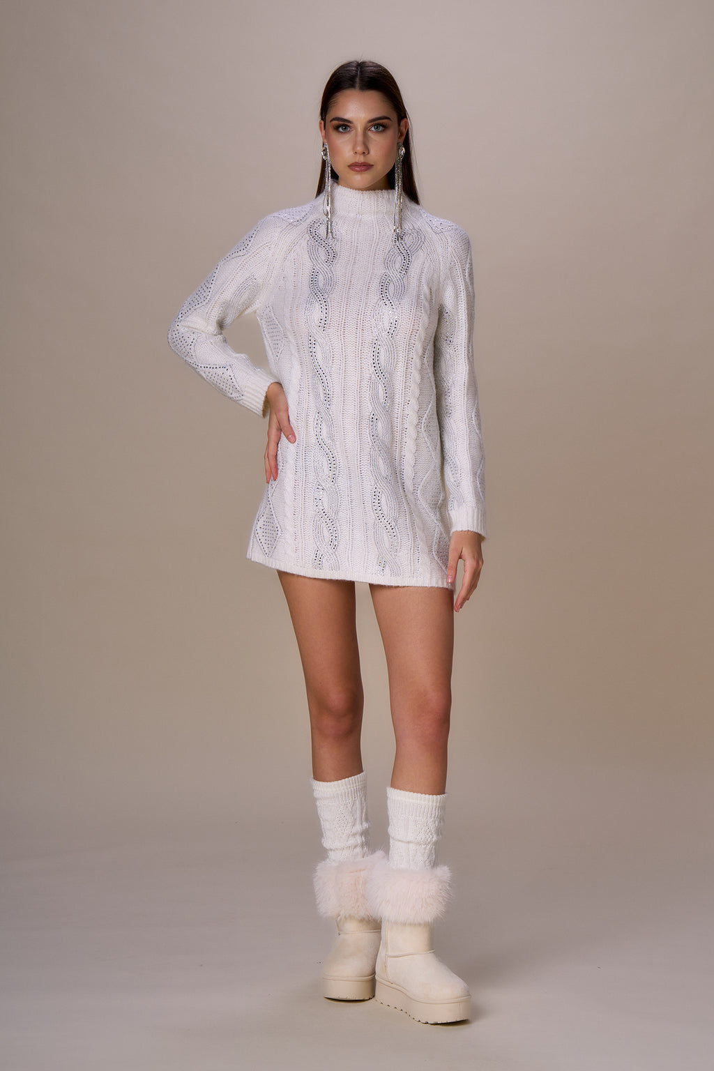 NO SECRETS - MAXI MAGLIA LUXURY TRECCE