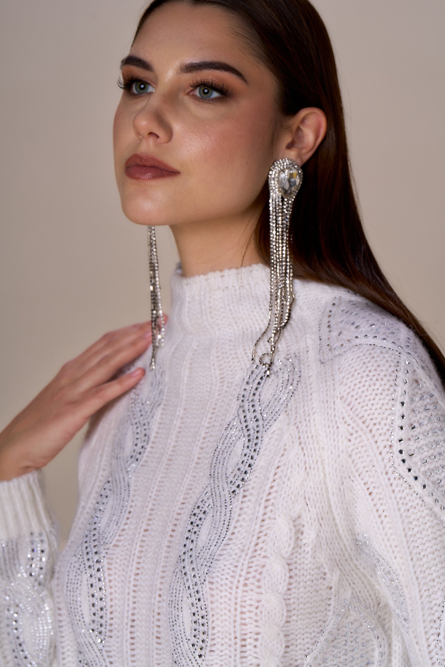 NO SECRETS - MAXI MAGLIA LUXURY TRECCE