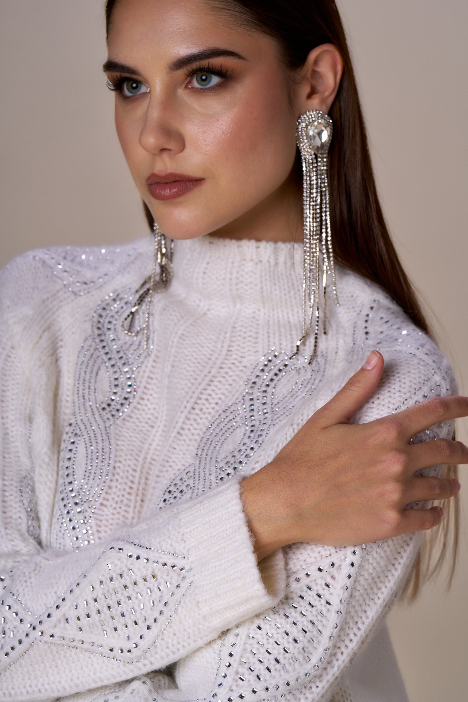 NO SECRETS - MAXI MAGLIA LUXURY TRECCE