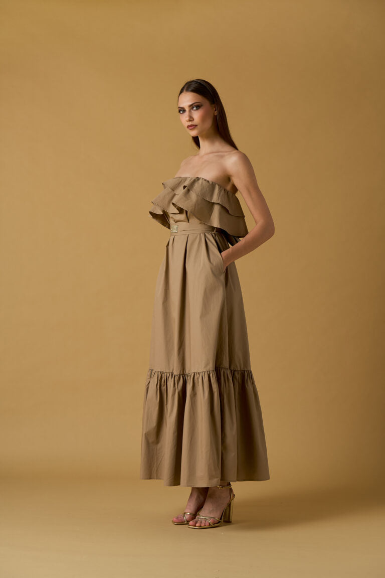 Abito lungo donna No Secrets con balze – Eleganza estiva in stile naturale