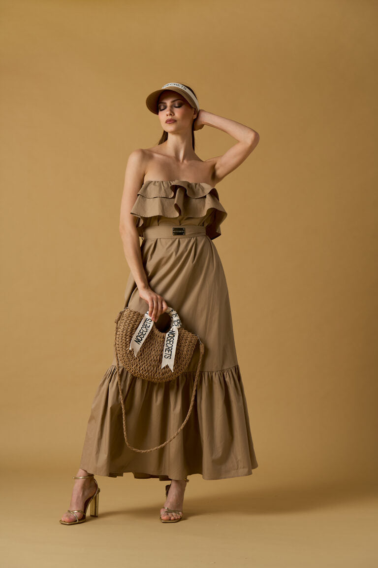 Abito lungo donna No Secrets con balze – Eleganza estiva in stile naturale