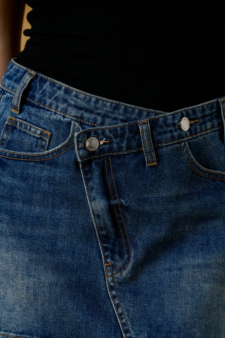 Gonna corta donna No Secret in denim – mini skirt jeans con dettagli logo